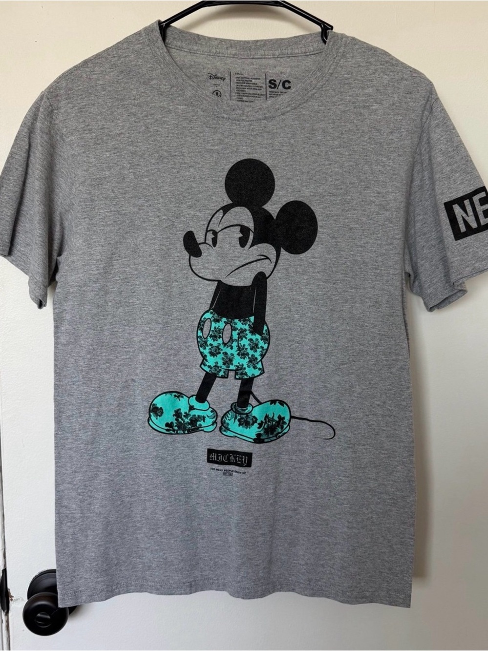 Neff Disney Men's Mickey Mouse Tropical Filled Character Design T-Shirt Adult